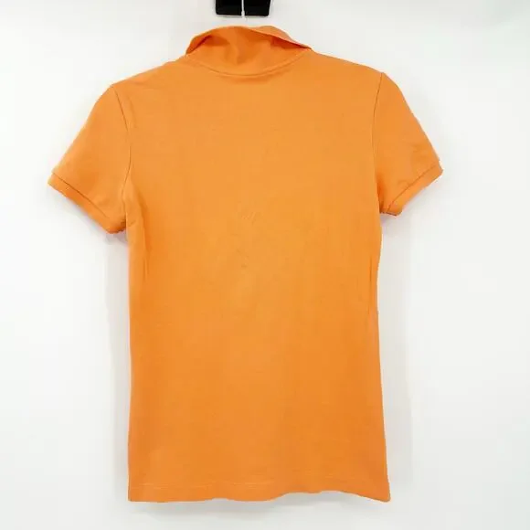 Lilly Pulitzer Womens Preppy Pima Cotton Short Sleeve Polo Shirt Size S Orange - Picture 6 of 6